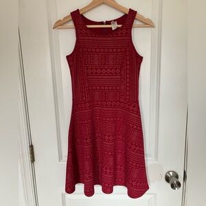 🎉 3/$15 Red Aztec Print Fit & Flare Dress S